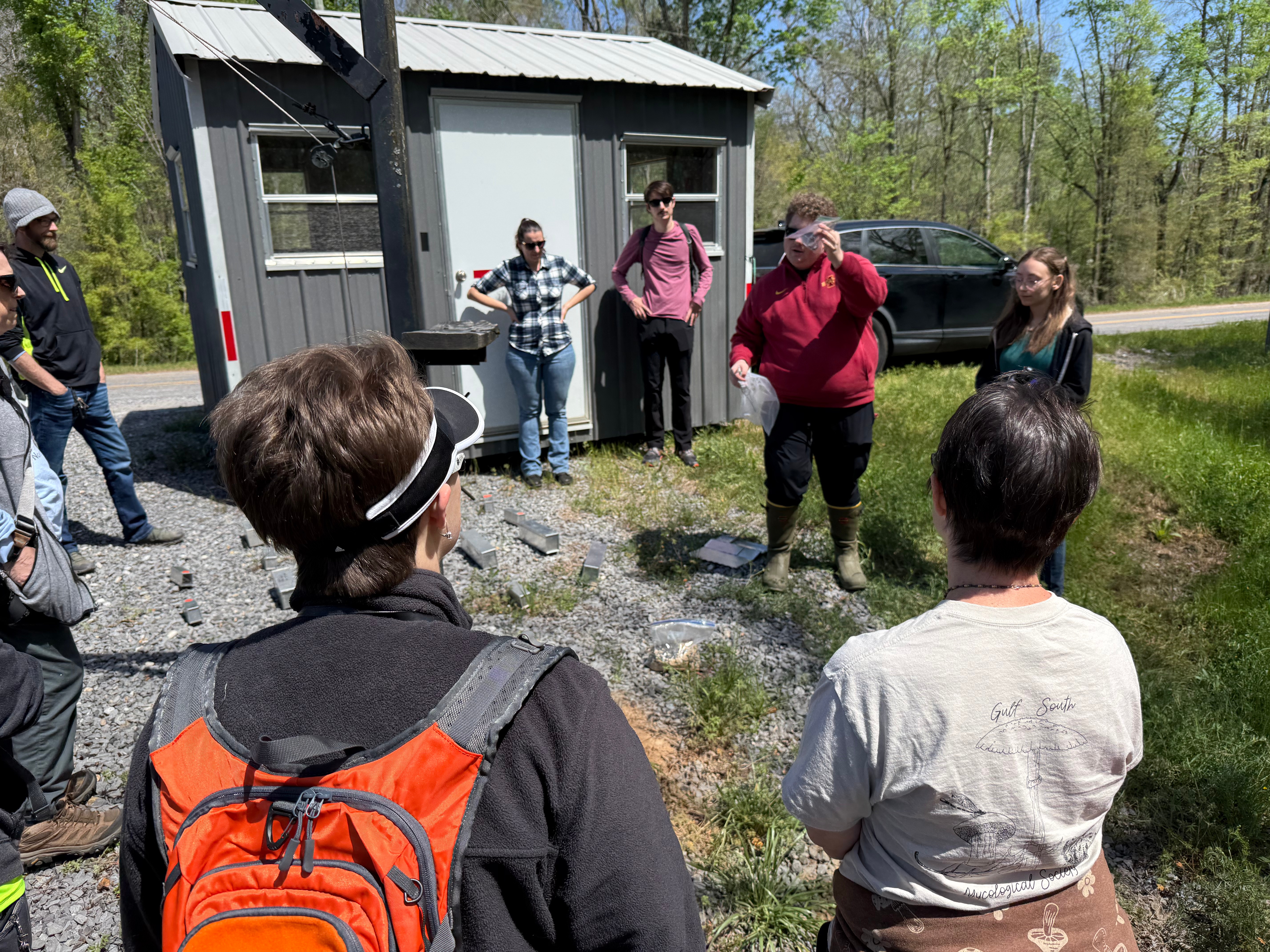 ULM Biology postgrad Austin demonstrating use of equipment.
